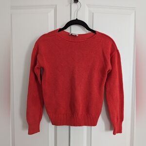 Loft knit heart sweater cropped
